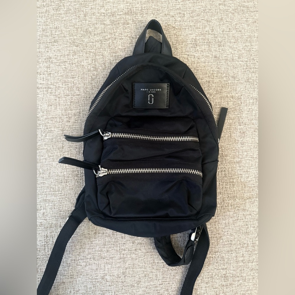 Marc Jacobs Black Backpack with Silver Accents